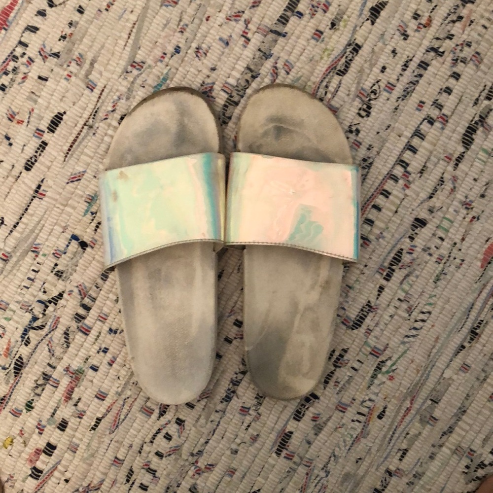 irredesent sandals from american eagle